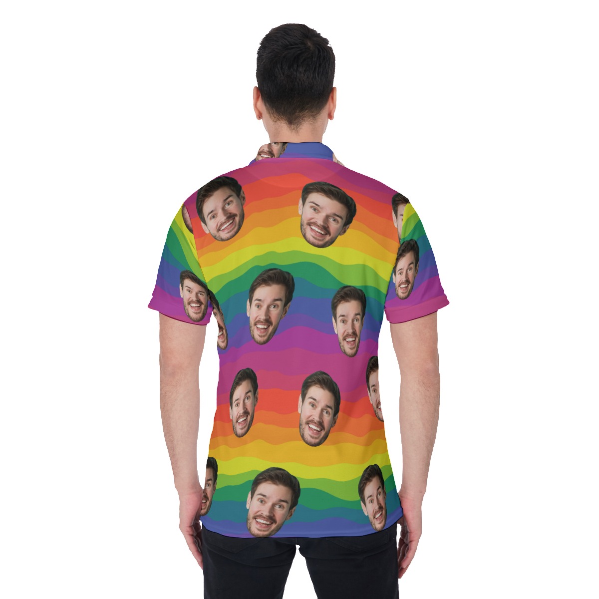 LGBT Pride Flag Custom Face Polo Shirt