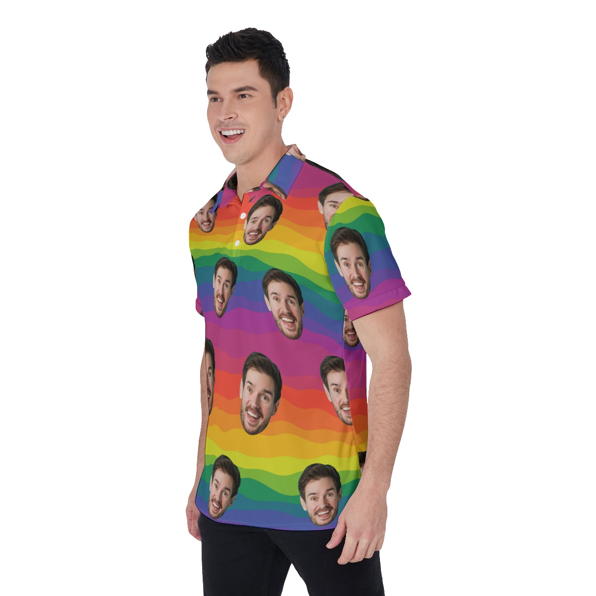 LGBT Pride Flag Custom Face Polo Shirt