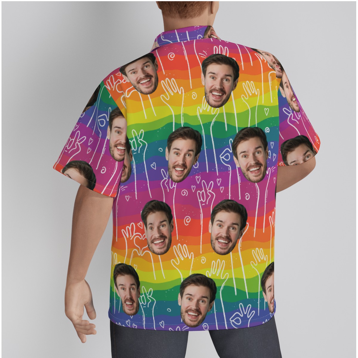 Pride Custom Face LGBT Button Up Shirt