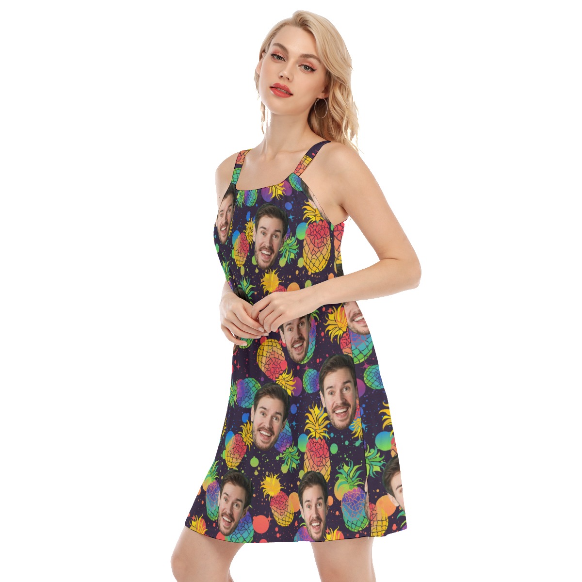 Pride Month LGBT Custom Face Pineapple Cami Dress