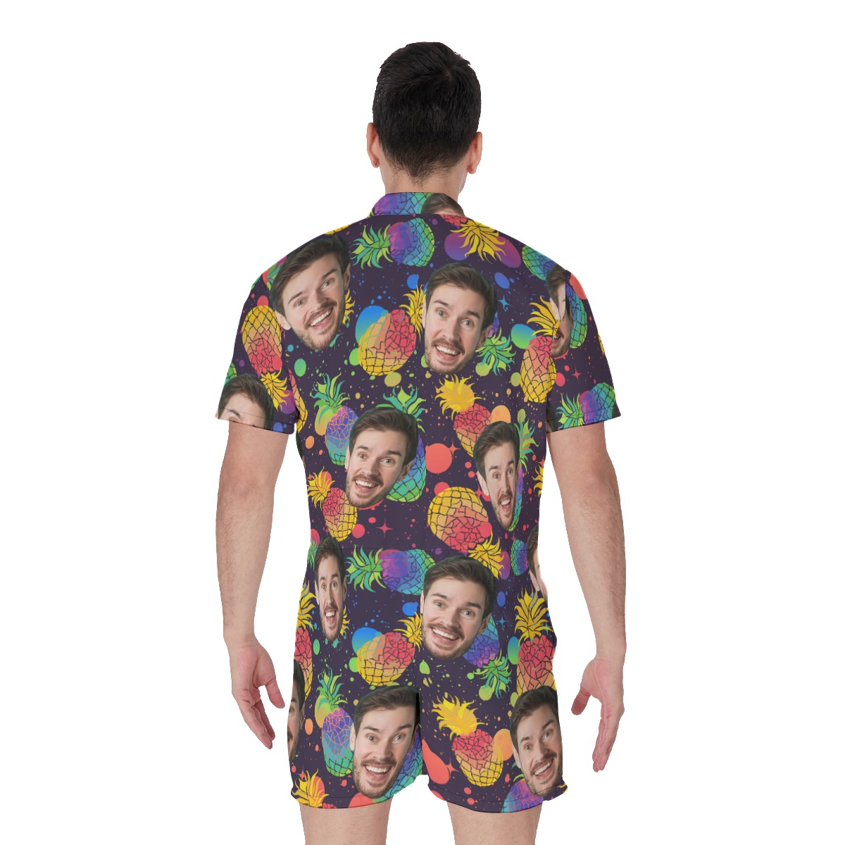 Pride Month Pineapple Custom Face Hawaiian Romper