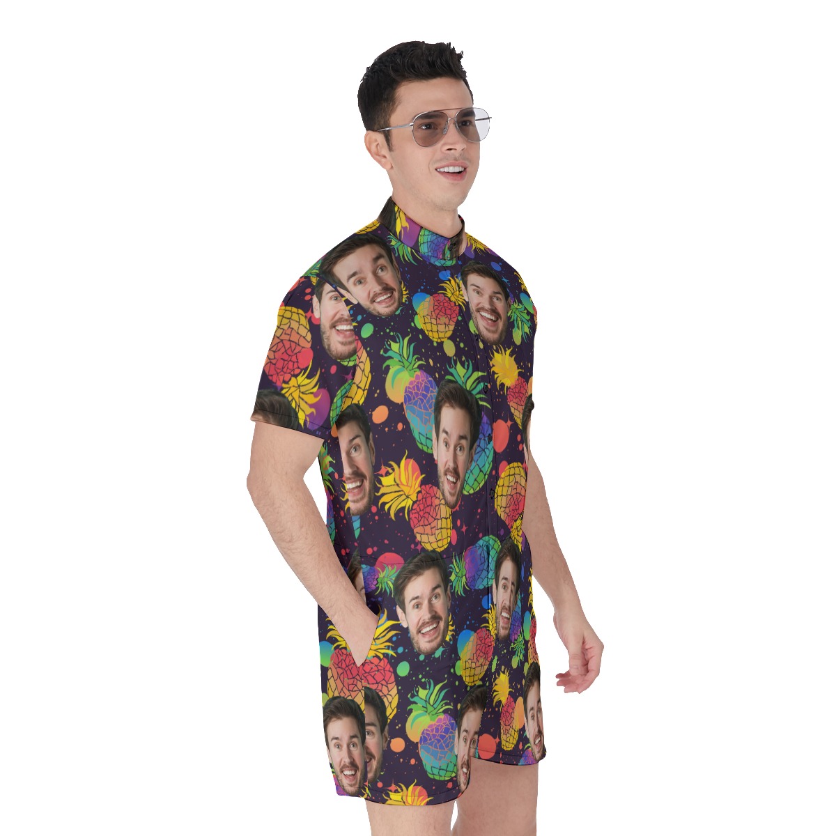 Pride Month Pineapple Custom Face Hawaiian Romper