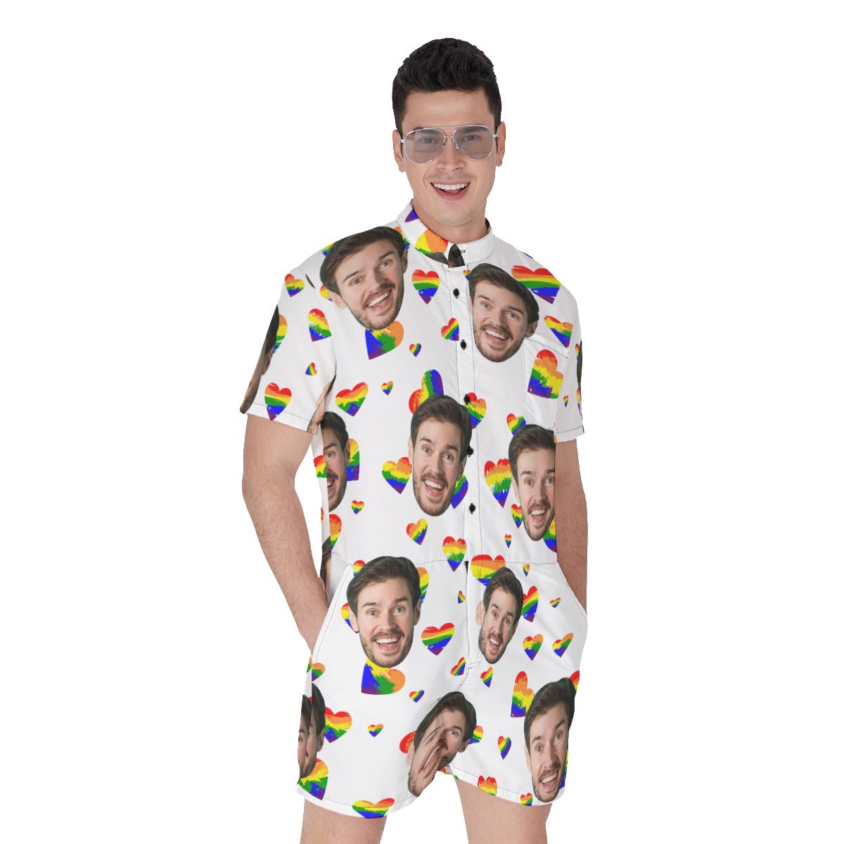 Unique Heart LGBT Romper With Custom Face - variant image 1