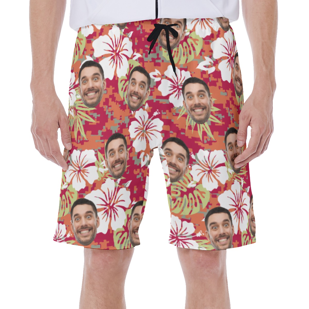 Funny Custom Face Camo Hibicus Hawaiian Swimwear For Summer - variant image 1