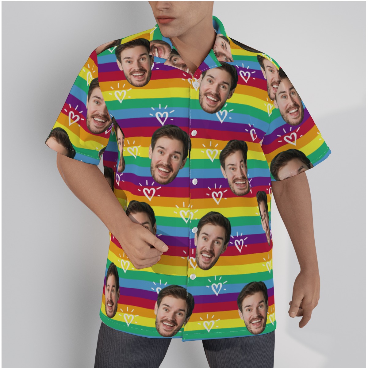LGBT Pride Month Custom Face Hawaiian Shirt - variant image 1