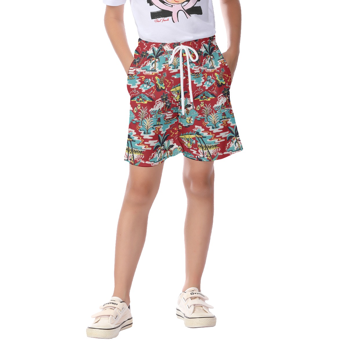 Red Aloha Beach Shorts For Toddlers And Kids - variant image 1