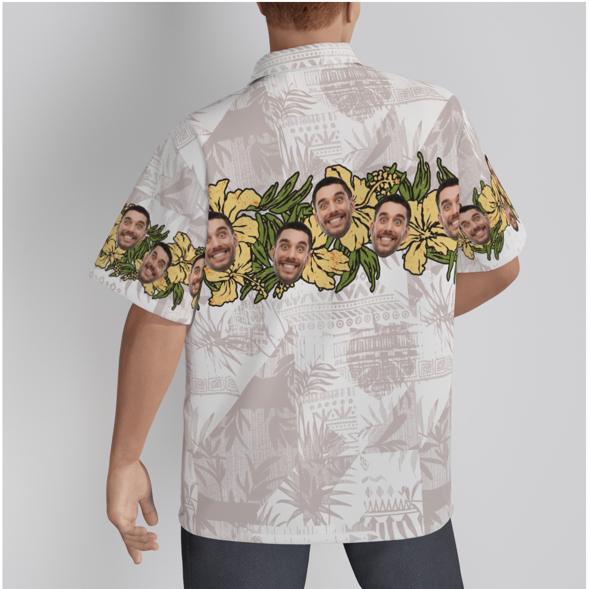 Funny Custom Face Vintage Hibicus Hawaiian Shirt