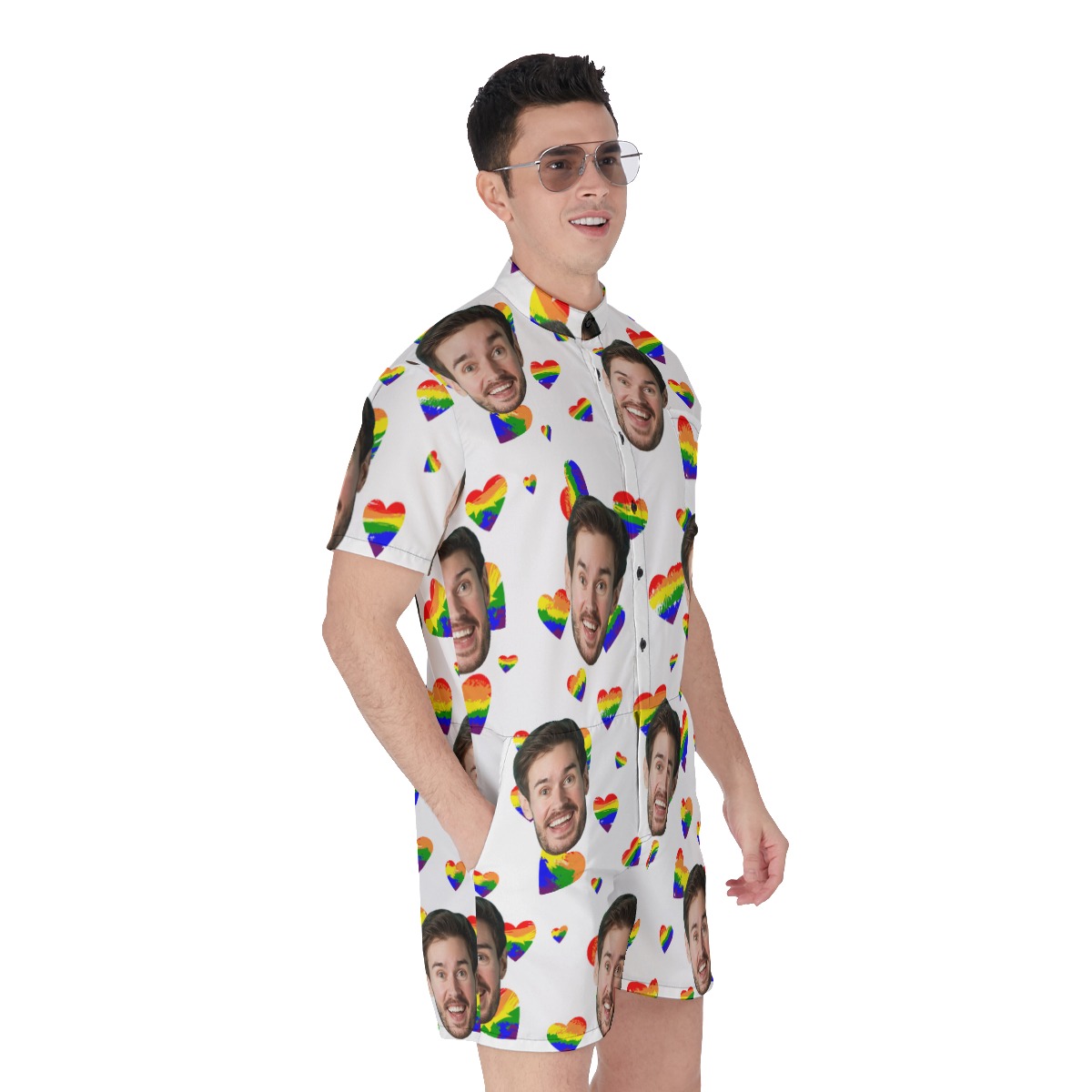 Unique Heart LGBT Romper With Custom Face