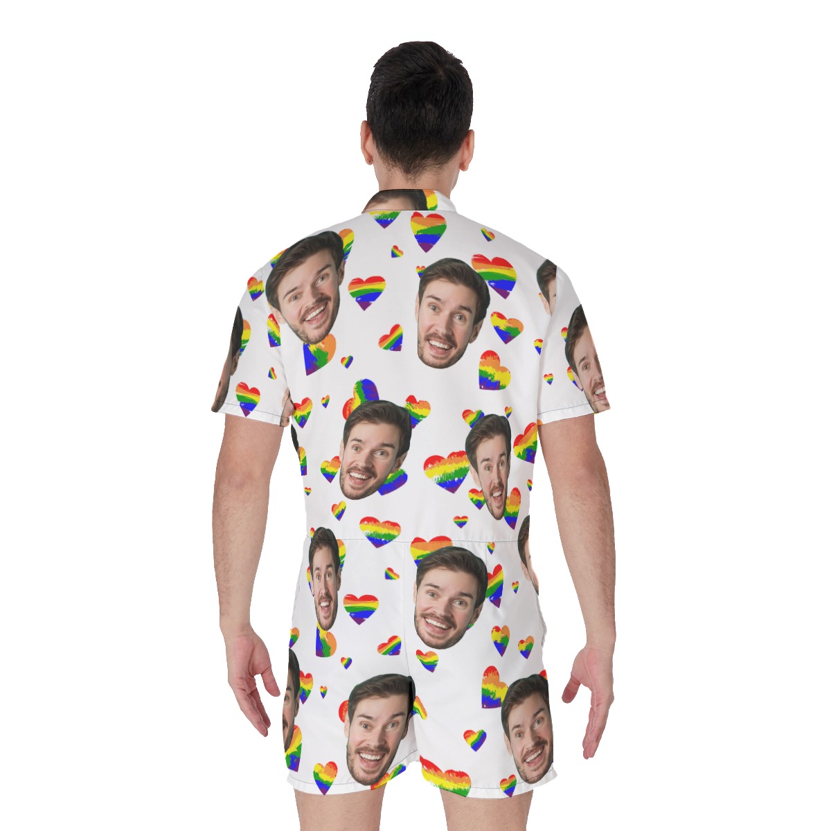 Unique Heart LGBT Romper With Custom Face