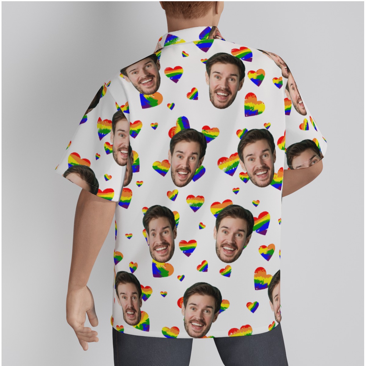 Happy Pride Month Heart Hawaiian Shirt With Custom Face