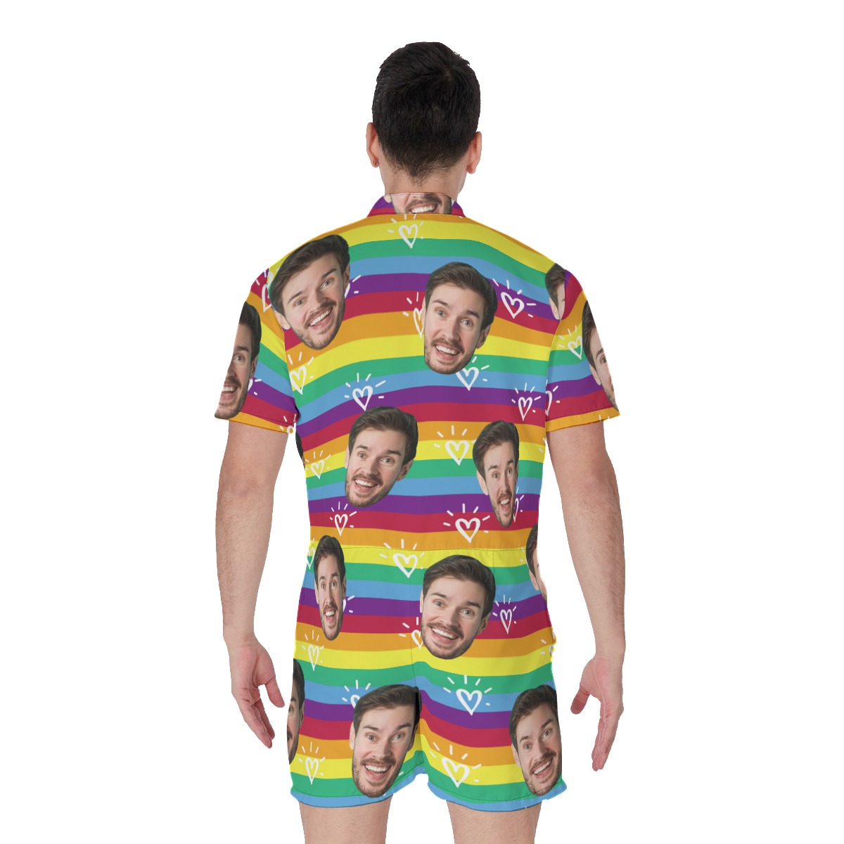 LGBT Pride Month Hawaiian Romper With Custom Face