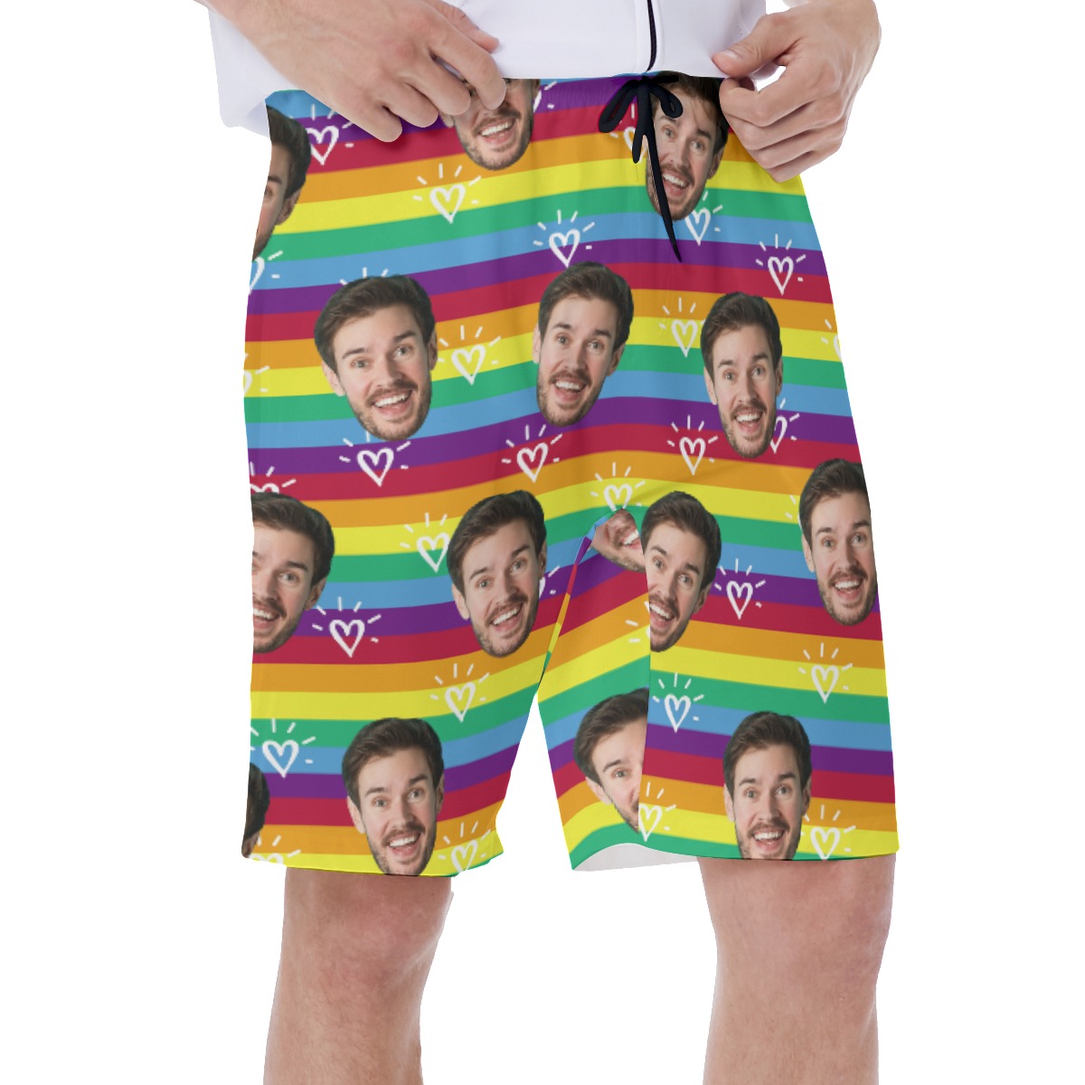 LGBT Pride Month Hawaiian Shorts With Custom Face