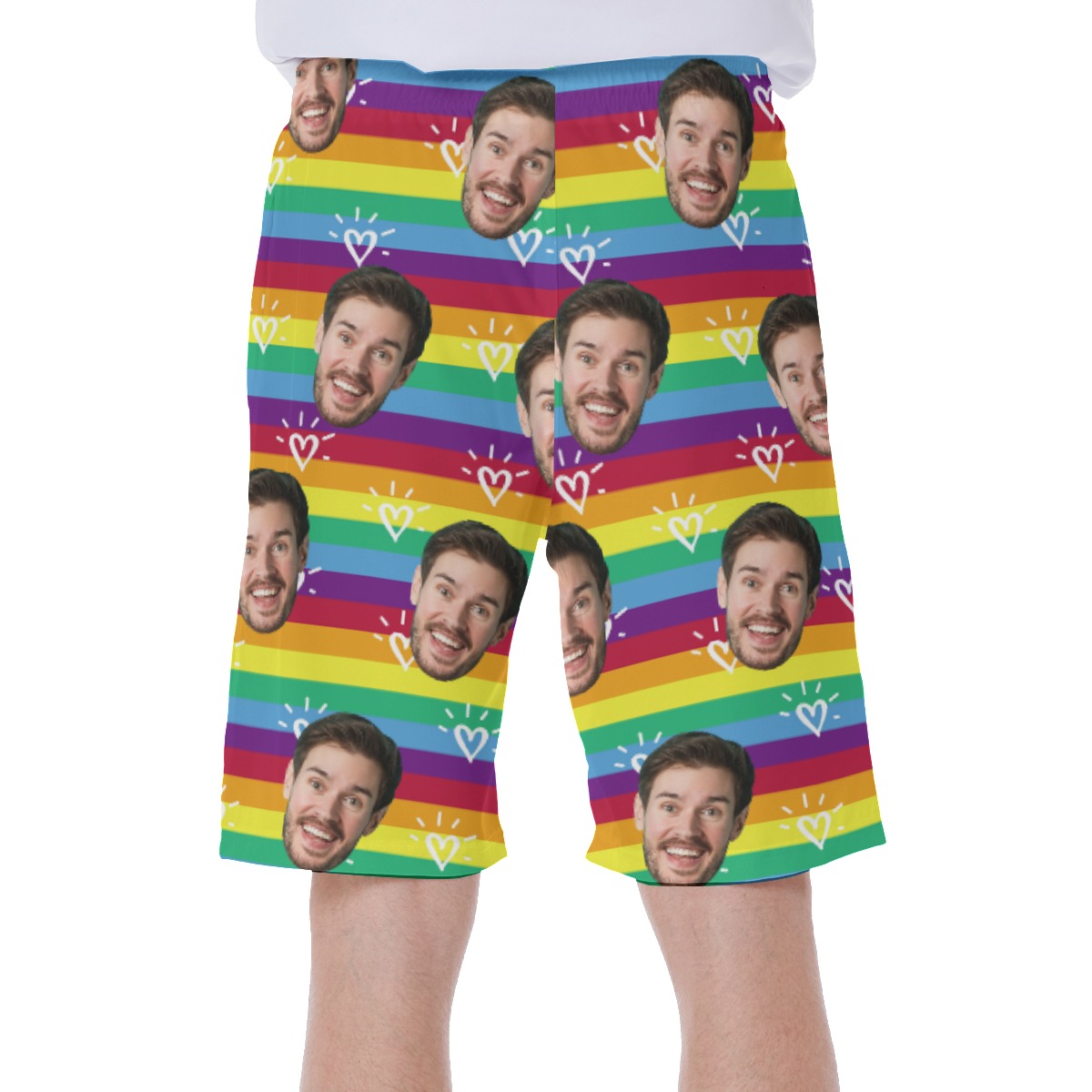 LGBT Pride Month Hawaiian Shorts With Custom Face