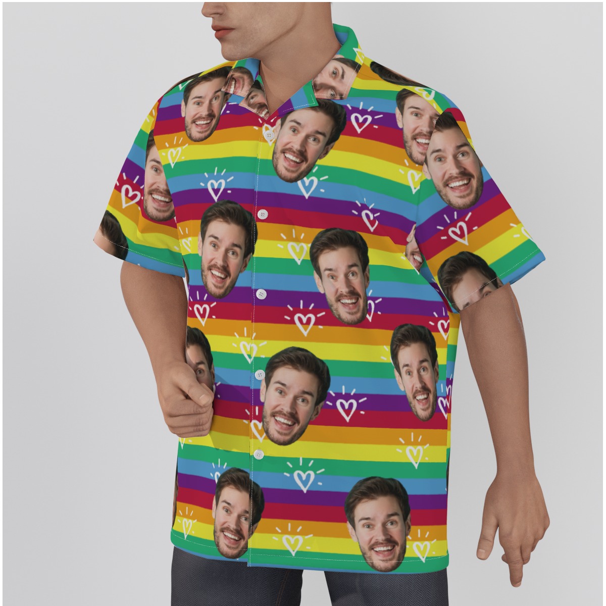 LGBT Pride Month Custom Face Hawaiian Shirt