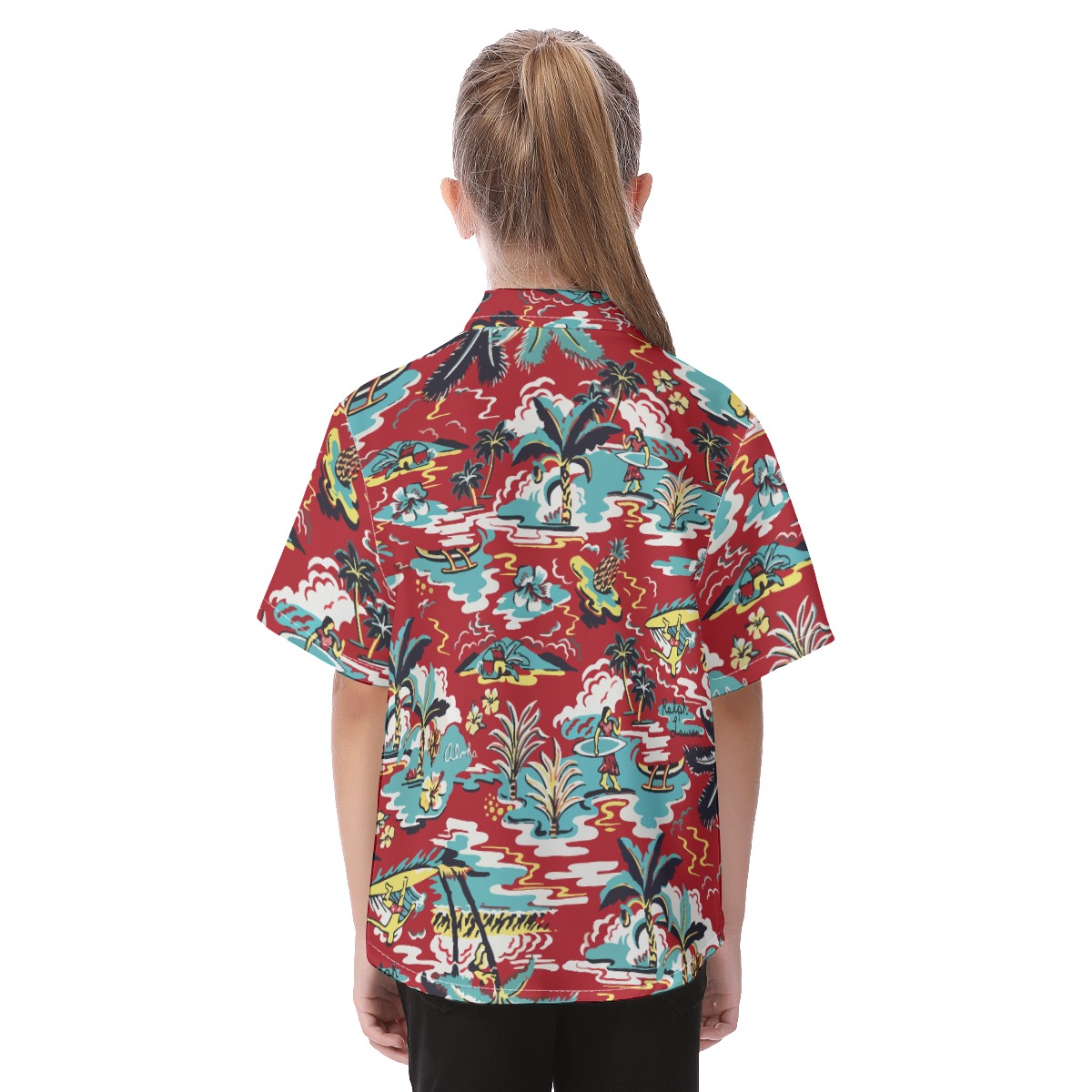 Red Aloha Hawaiian Shirt For Toddler And Kids