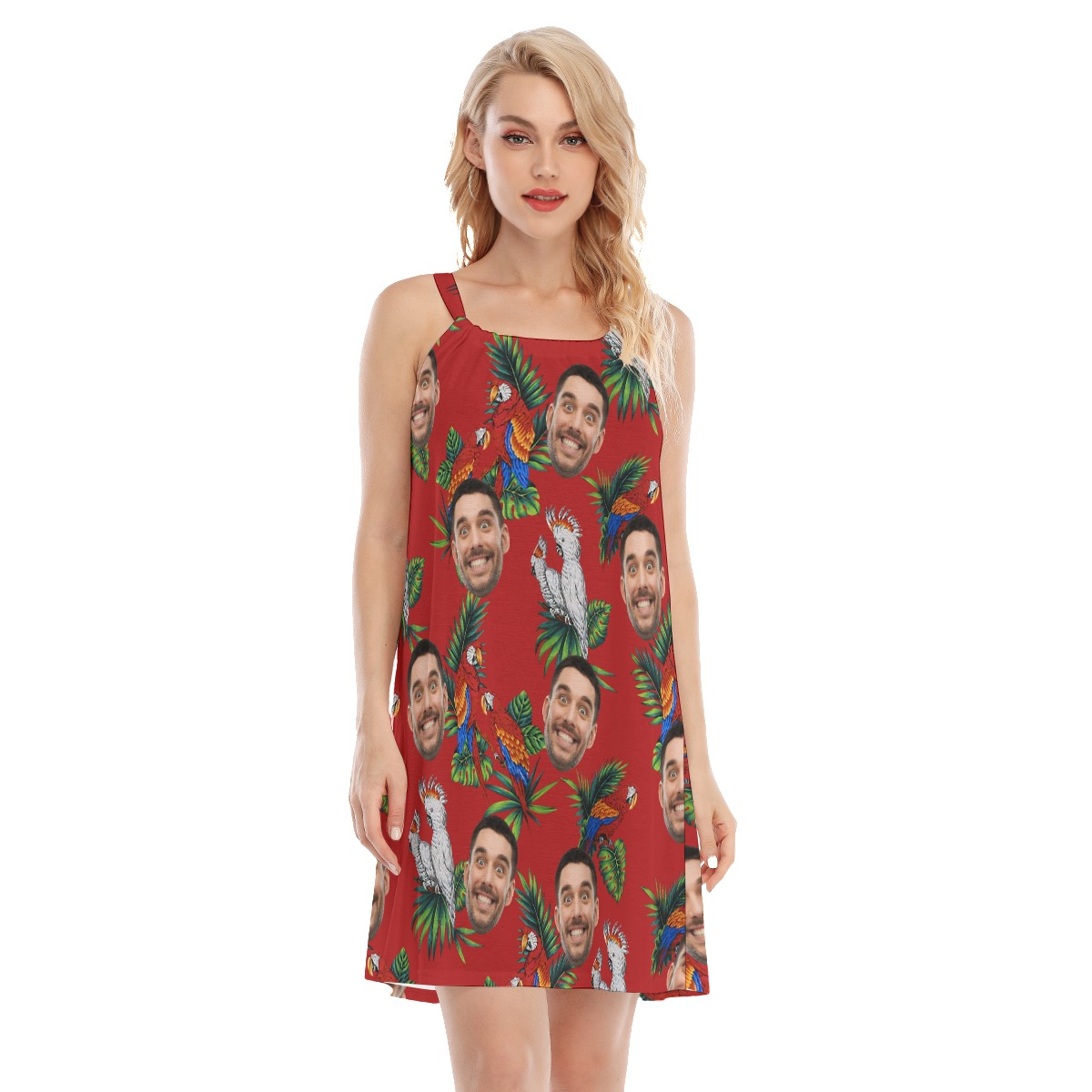 Custom Parrot Women's Cami Dress With Multiple Faces - variant image 1