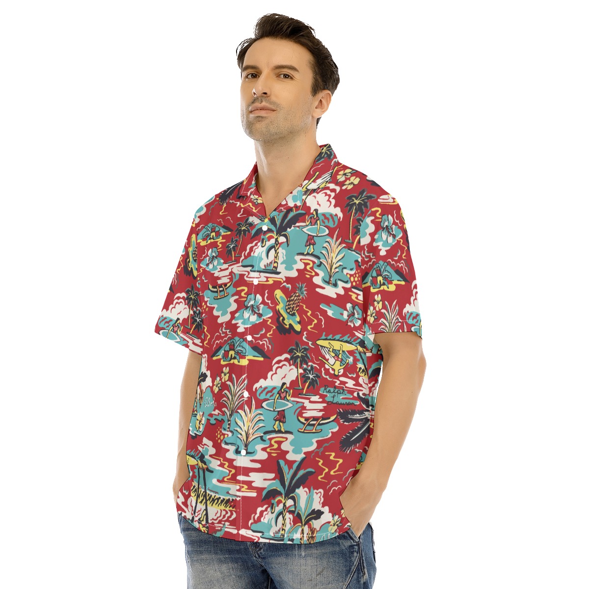 Men's Red Printed Hawaiian Shirts
