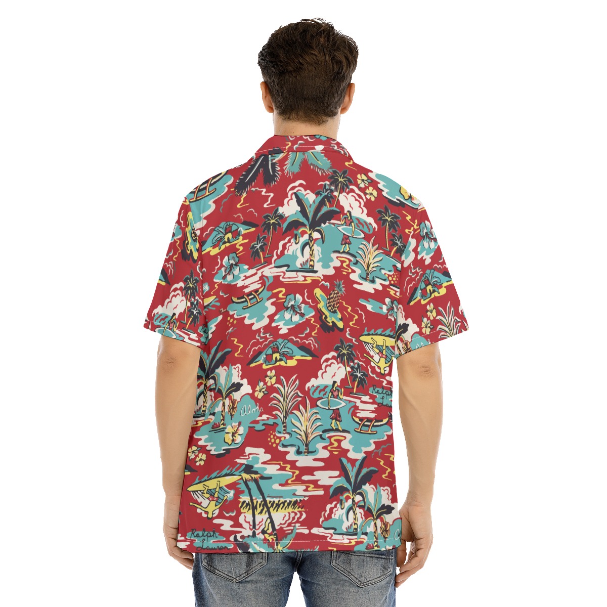 Men's Red Printed Hawaiian Shirts