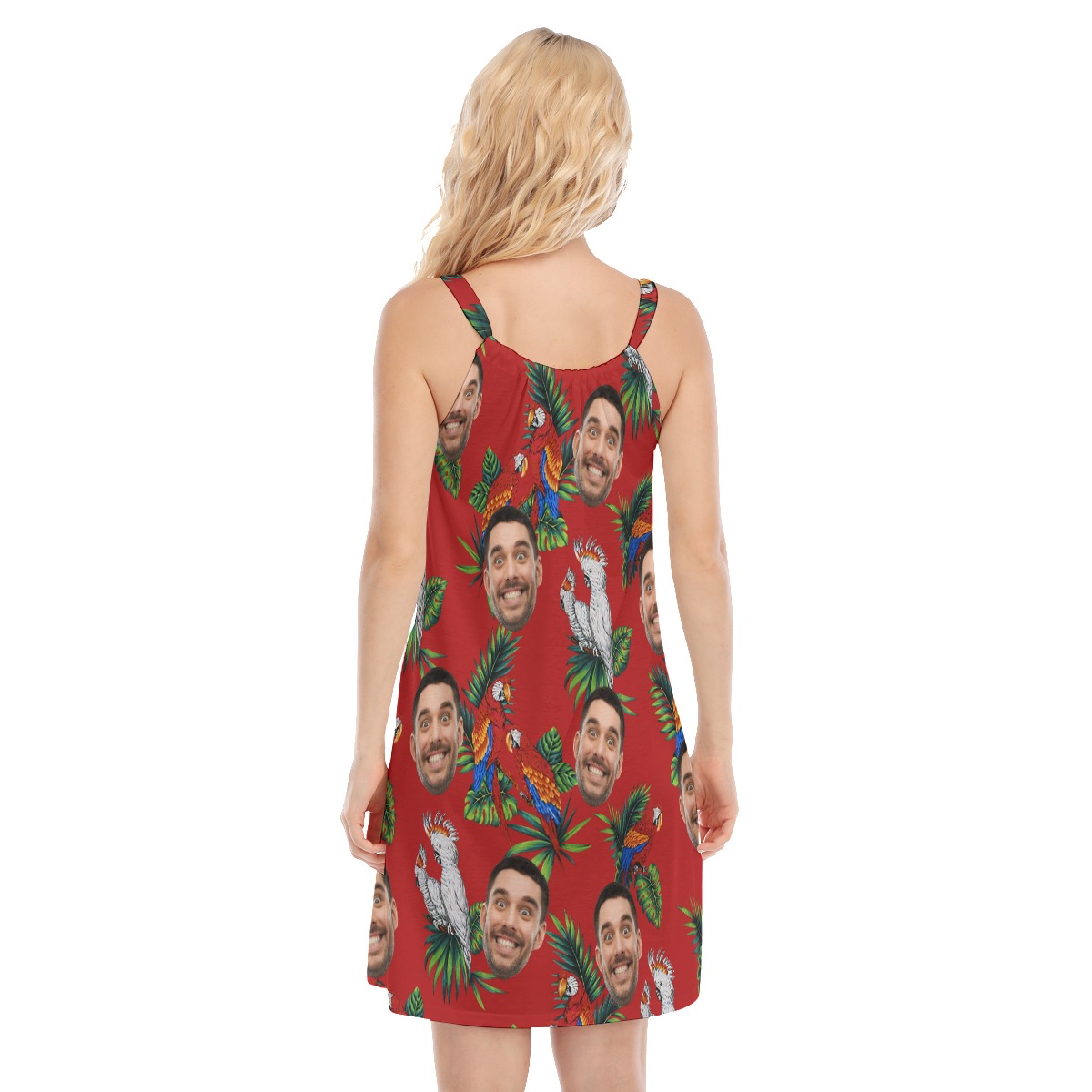 Custom Parrot Women's Cami Dress With Multiple Faces