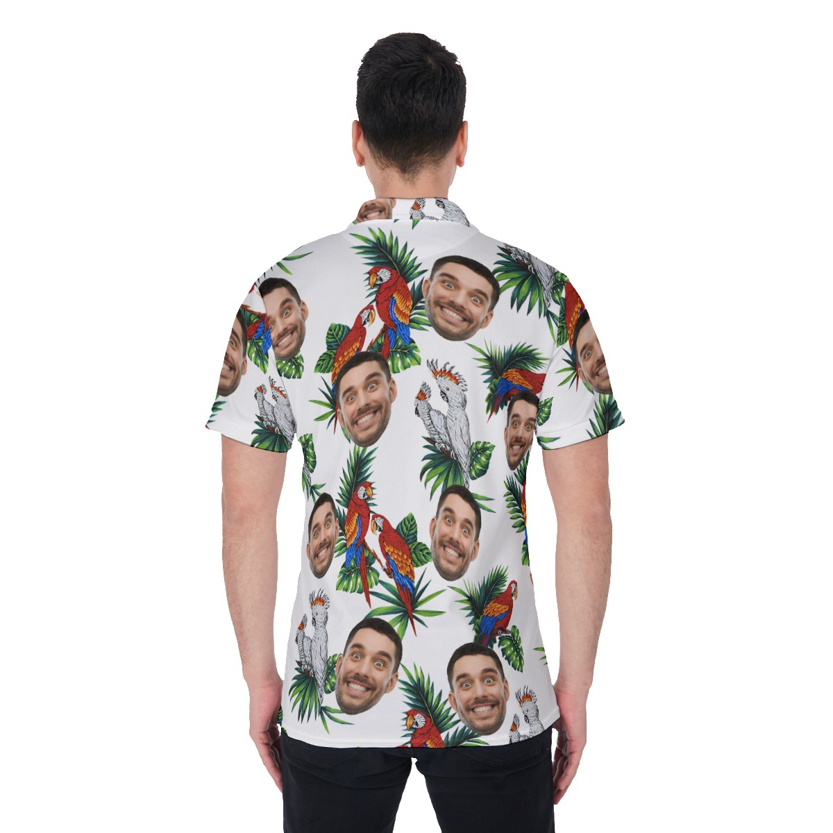 Parrot Custom White Polo Shirt With Multiple Face
