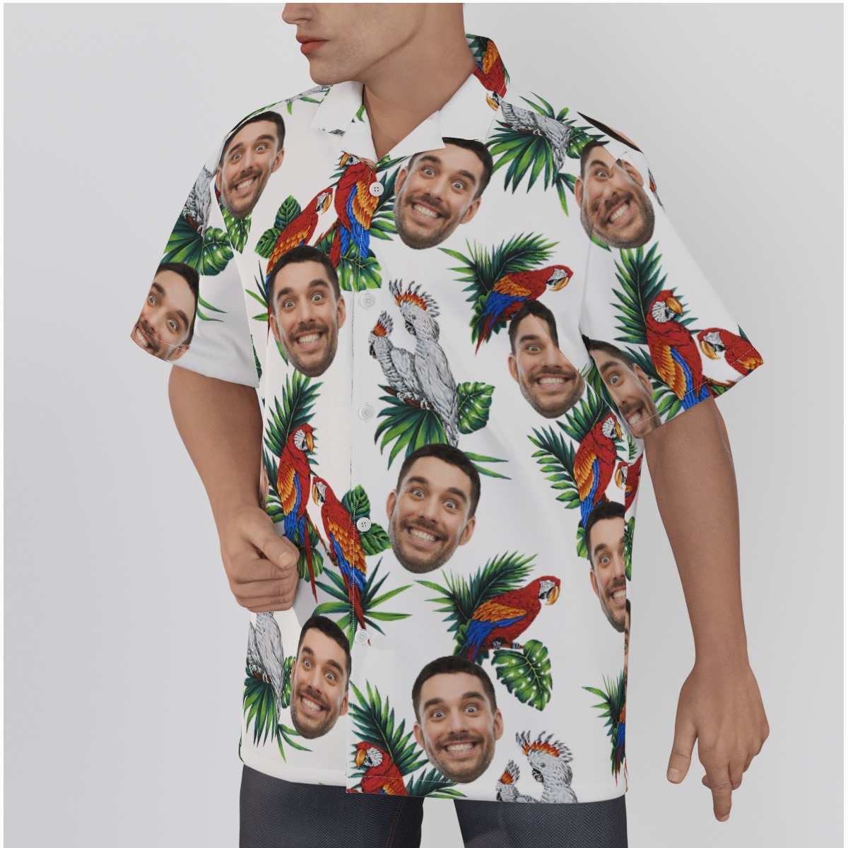 Custom Face Parrot Tropical Hawaiian Shirt