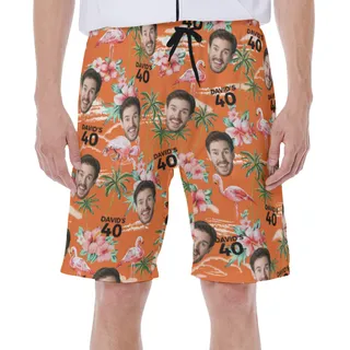 Outstanding Birthday Custom Men's Shorts With Multi Face And Text