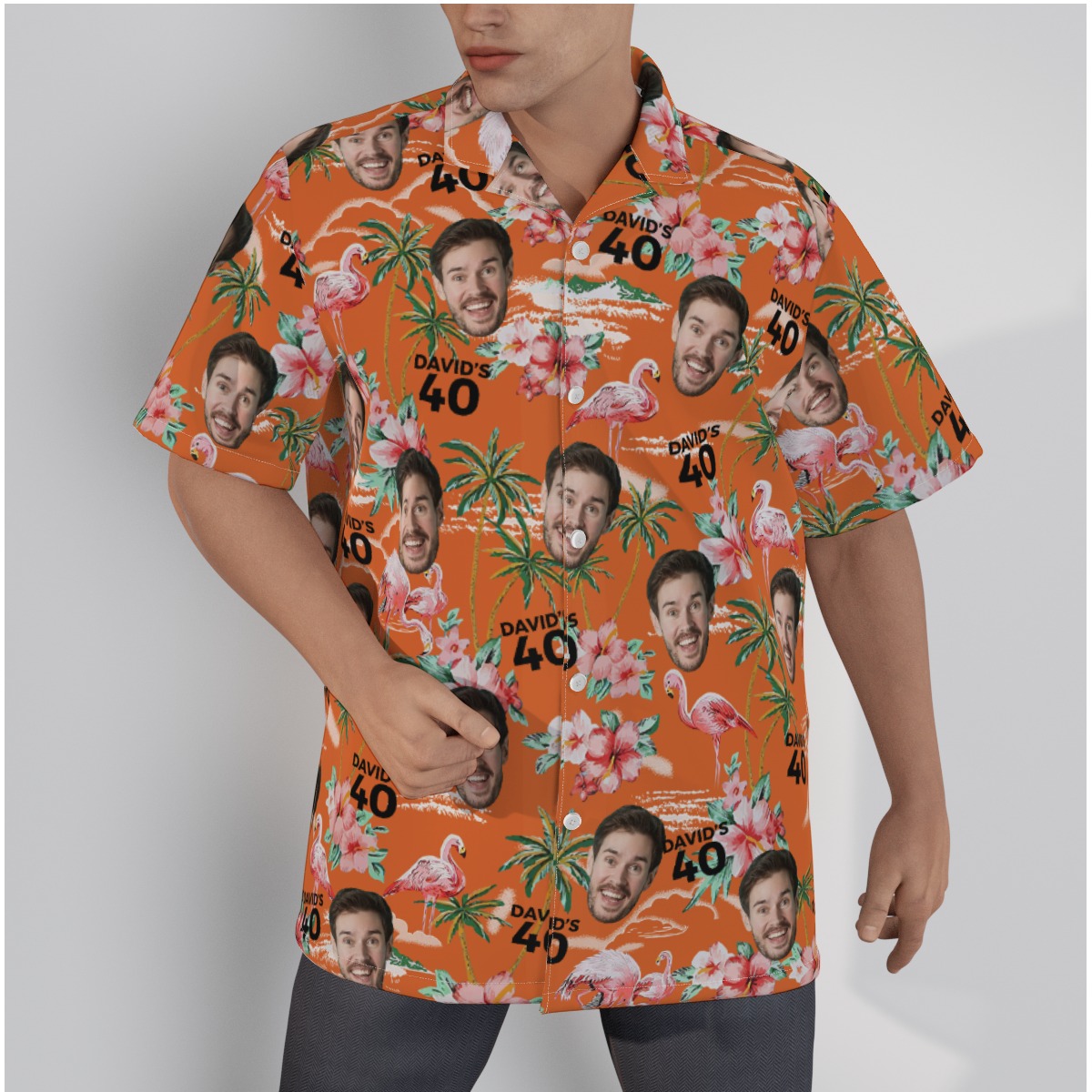 Funny Custom Face Birthday Button Up Shirt - variant image 1