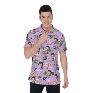 Unique Custom Face And Name Birthday Polo Shirt