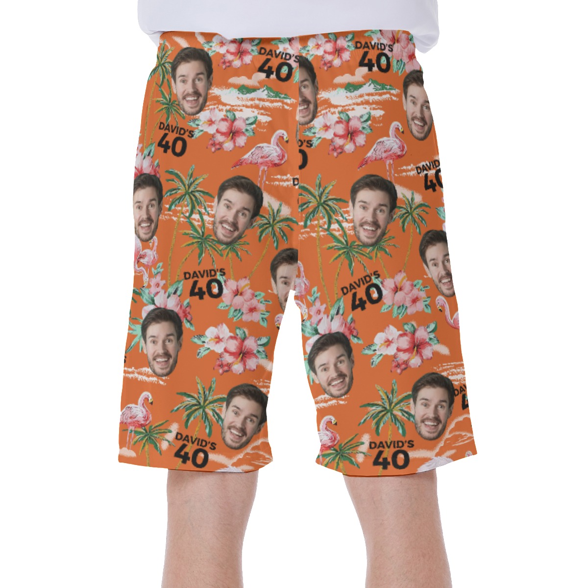 Outstanding Birthday Custom Men's Shorts With Multi Face And Text