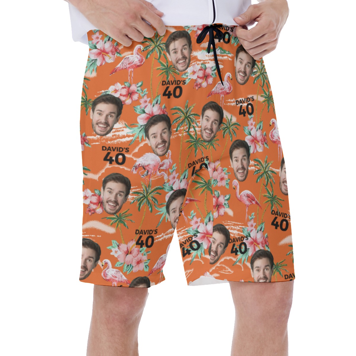 Outstanding Birthday Custom Men's Shorts With Multi Face And Text