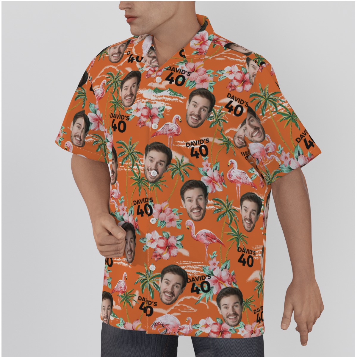 Funny Custom Face Birthday Button Up Shirt