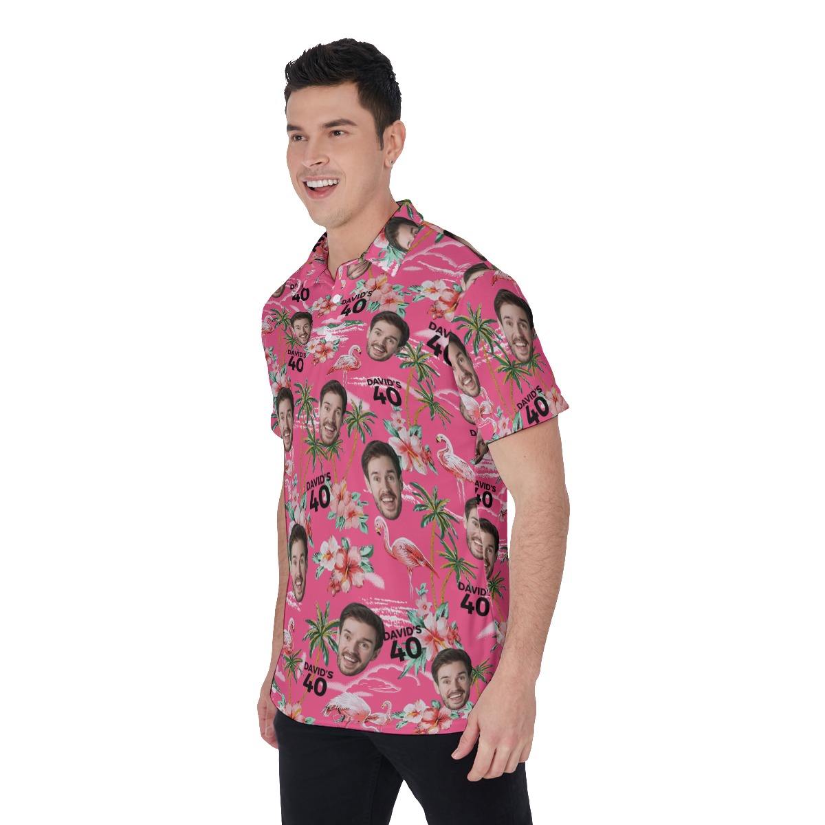 Beach Themed Birthday Polo Shirt With Custom Name And Face