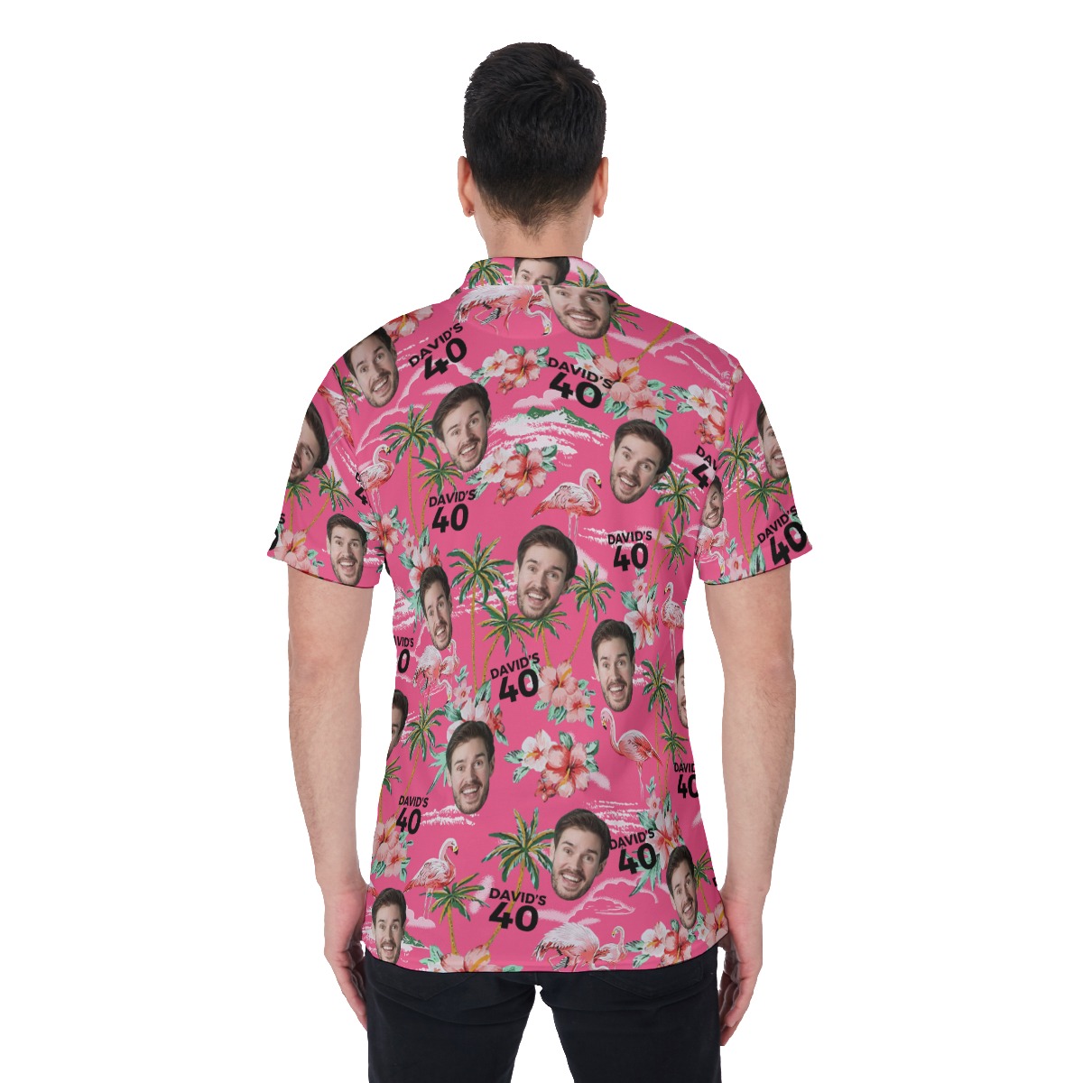 Beach Themed Birthday Polo Shirt With Custom Name And Face