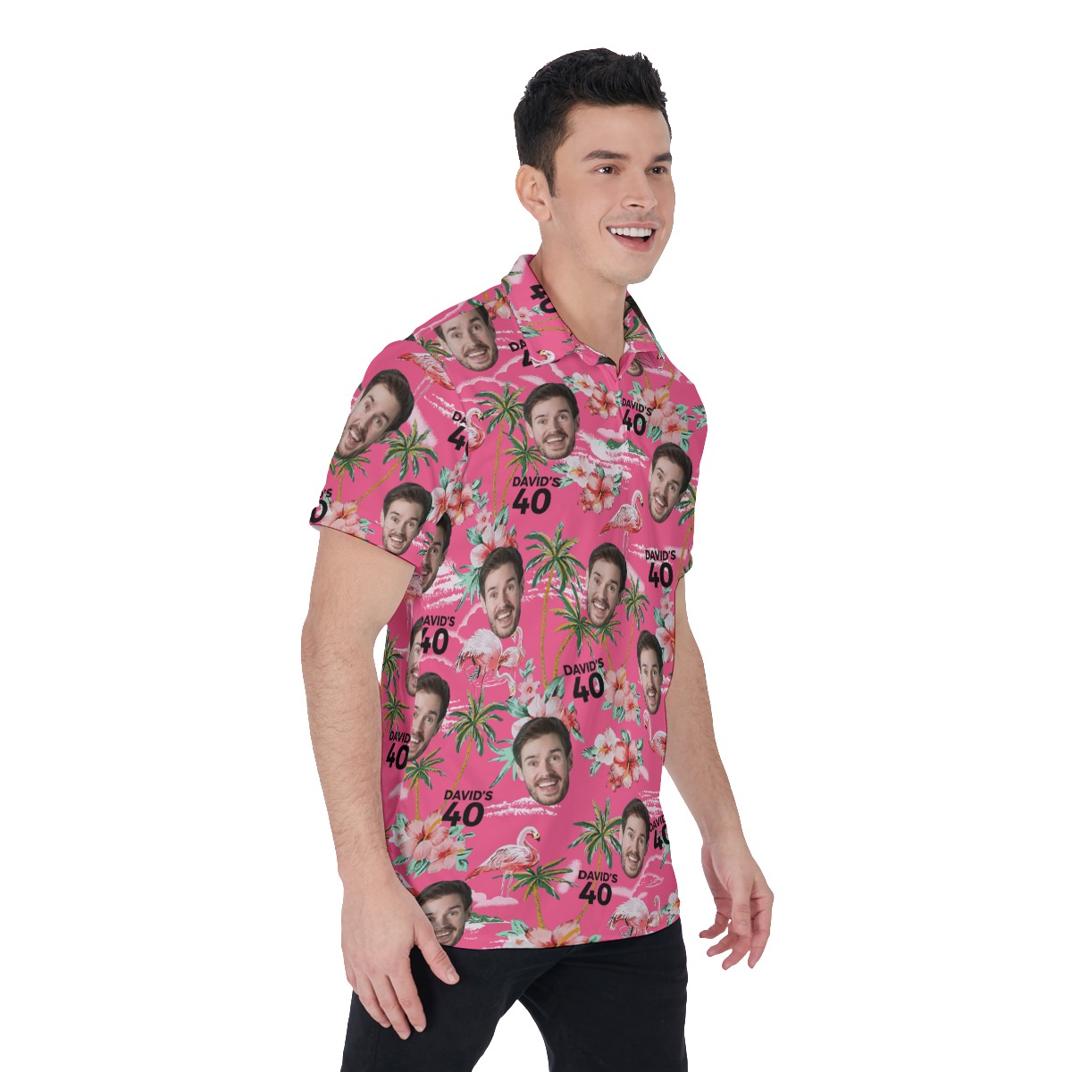 Beach Themed Birthday Polo Shirt With Custom Name And Face