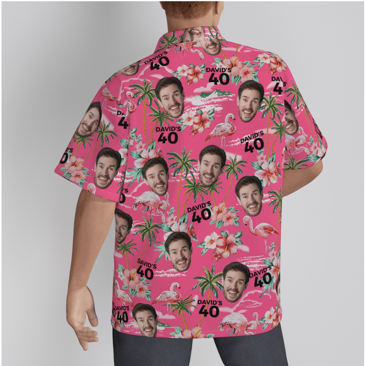 Funny Pink Birthday Hawaiian Shirt With Custom Face And Name