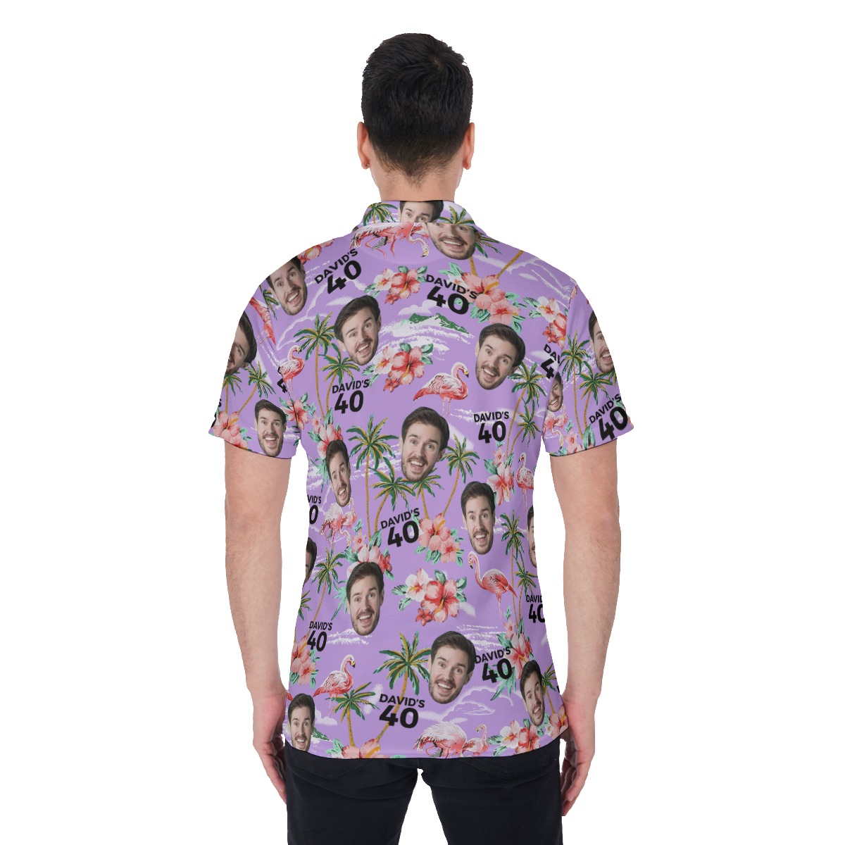 Unique Custom Face And Name Birthday Polo Shirt