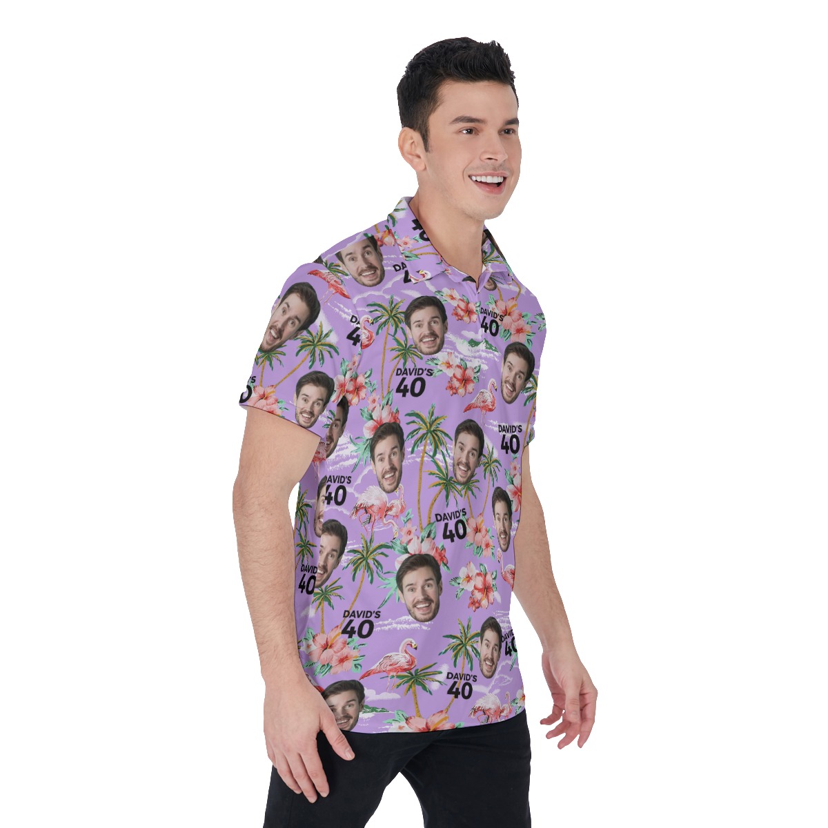 Unique Custom Face And Name Birthday Polo Shirt