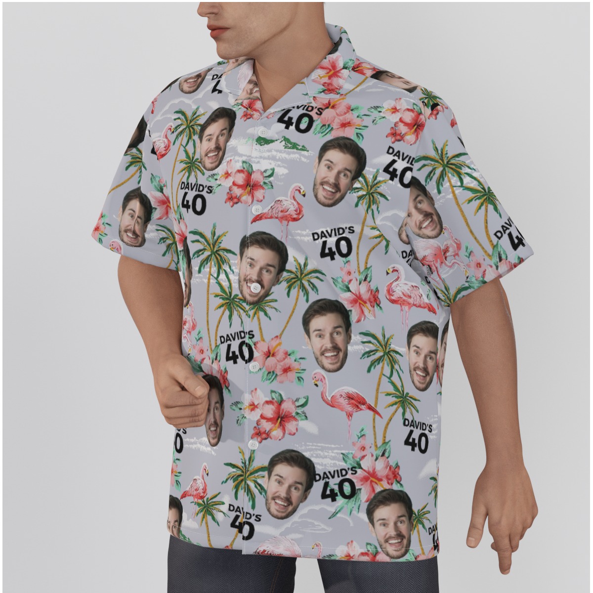 Unique Birthday Flamingo Hawaiian Shirt With Name And Face
