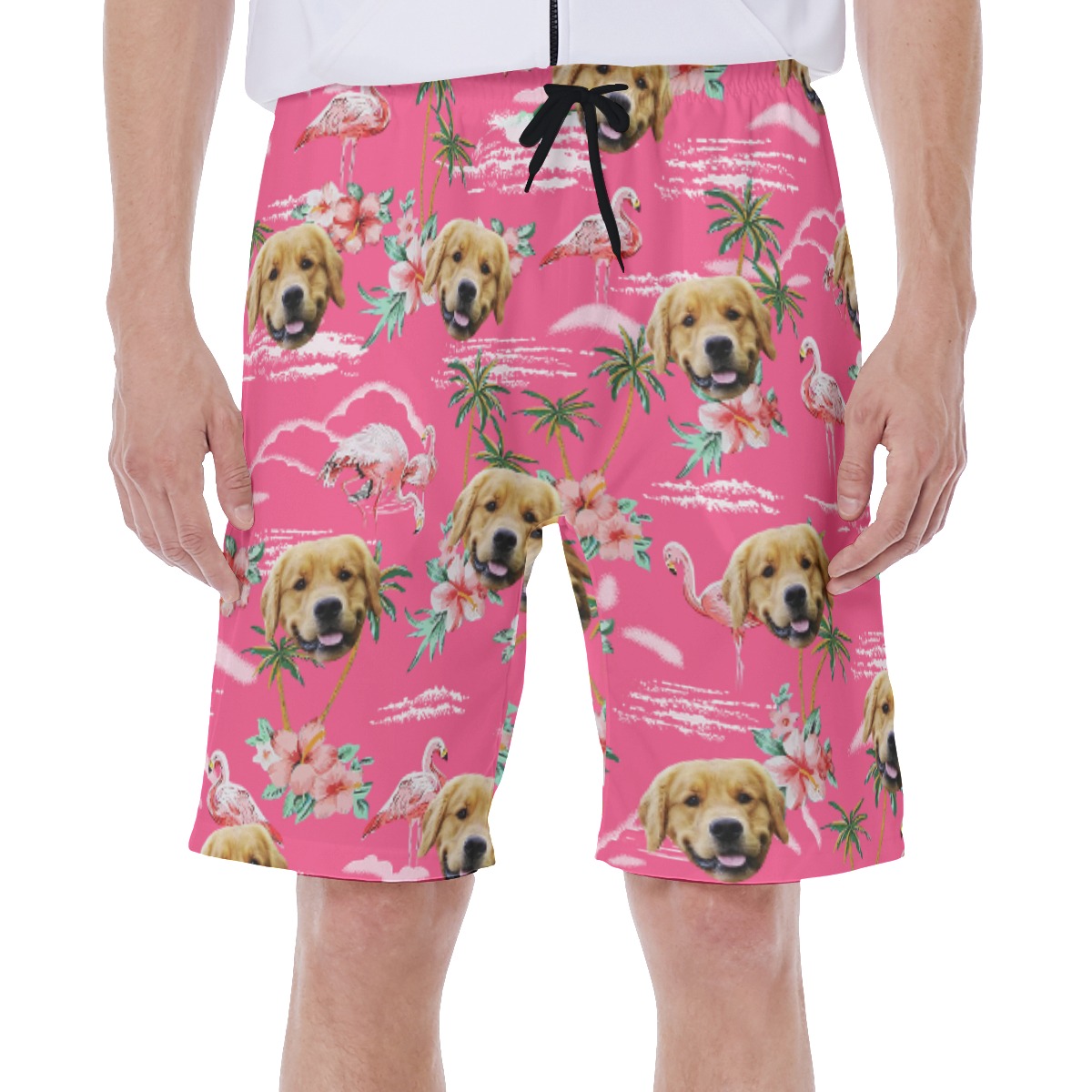 Unique Pink Custom Face Men's Swim Trunks - variant image 1