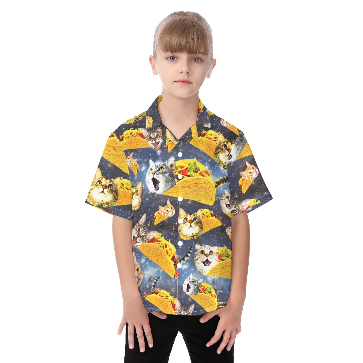 Cute Taco Cat Hawaiian Shirt For Kids - variant image 1