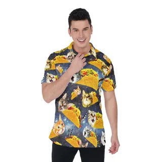 Cute Taco Cat Hawaiian Polo Shirt