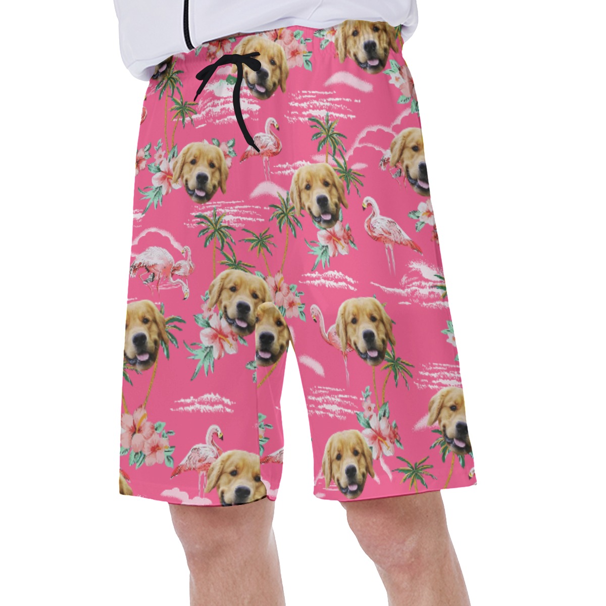 Unique Pink Custom Face Men's Swim Trunks