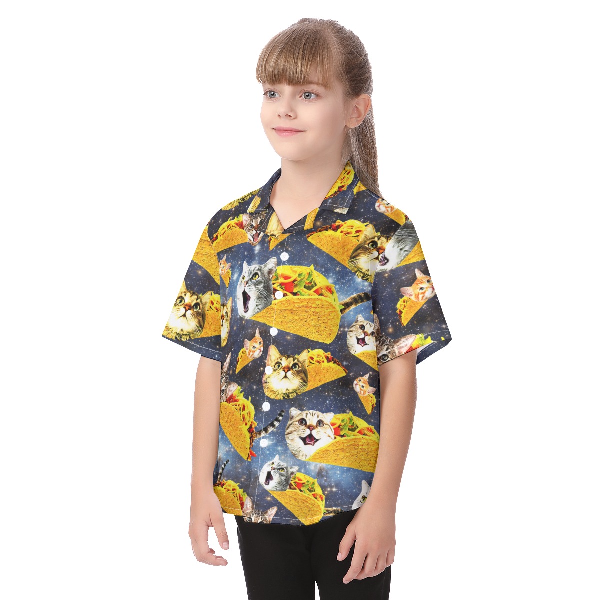 Cute Taco Cat Hawaiian Shirt For Kids
