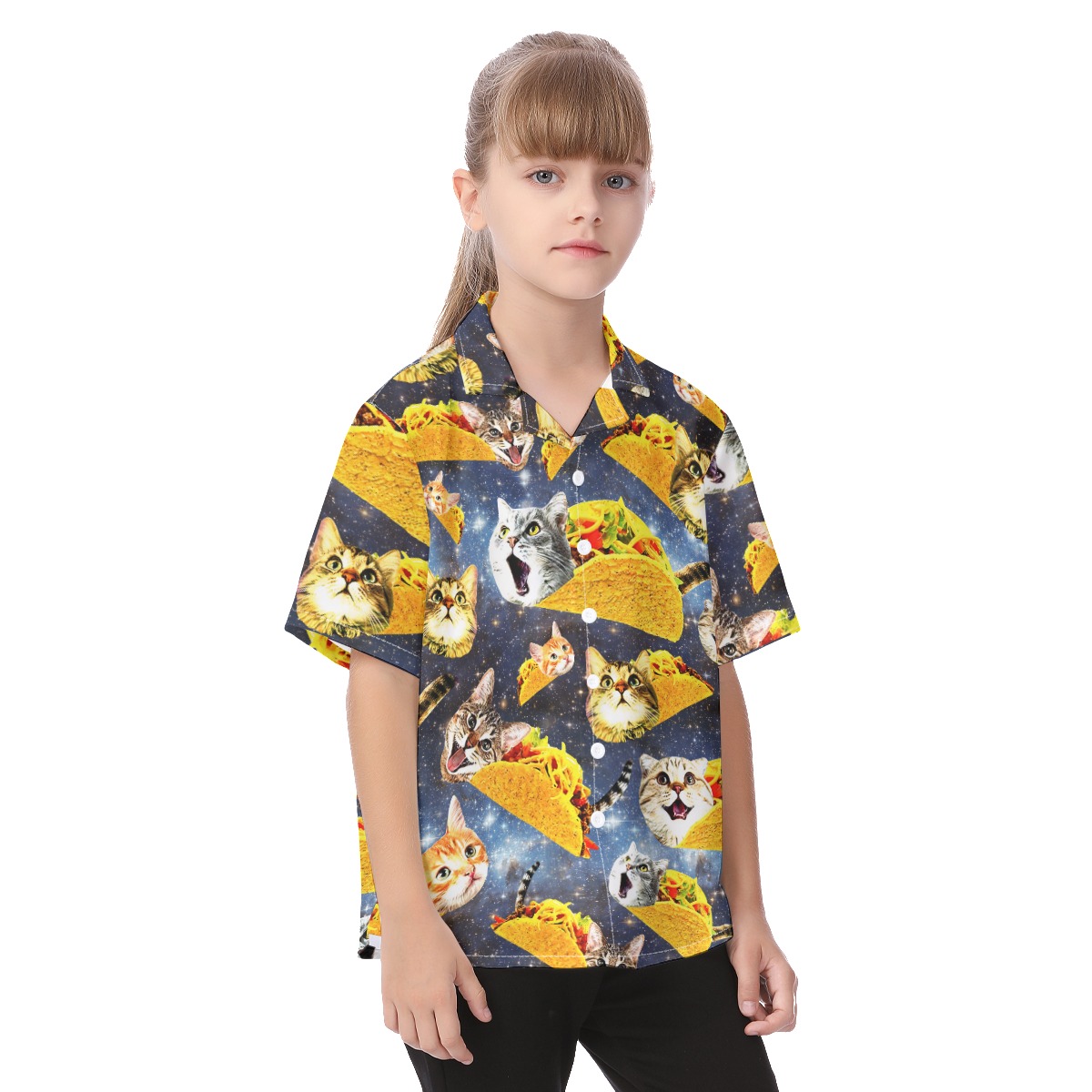 Cute Taco Cat Hawaiian Shirt For Kids