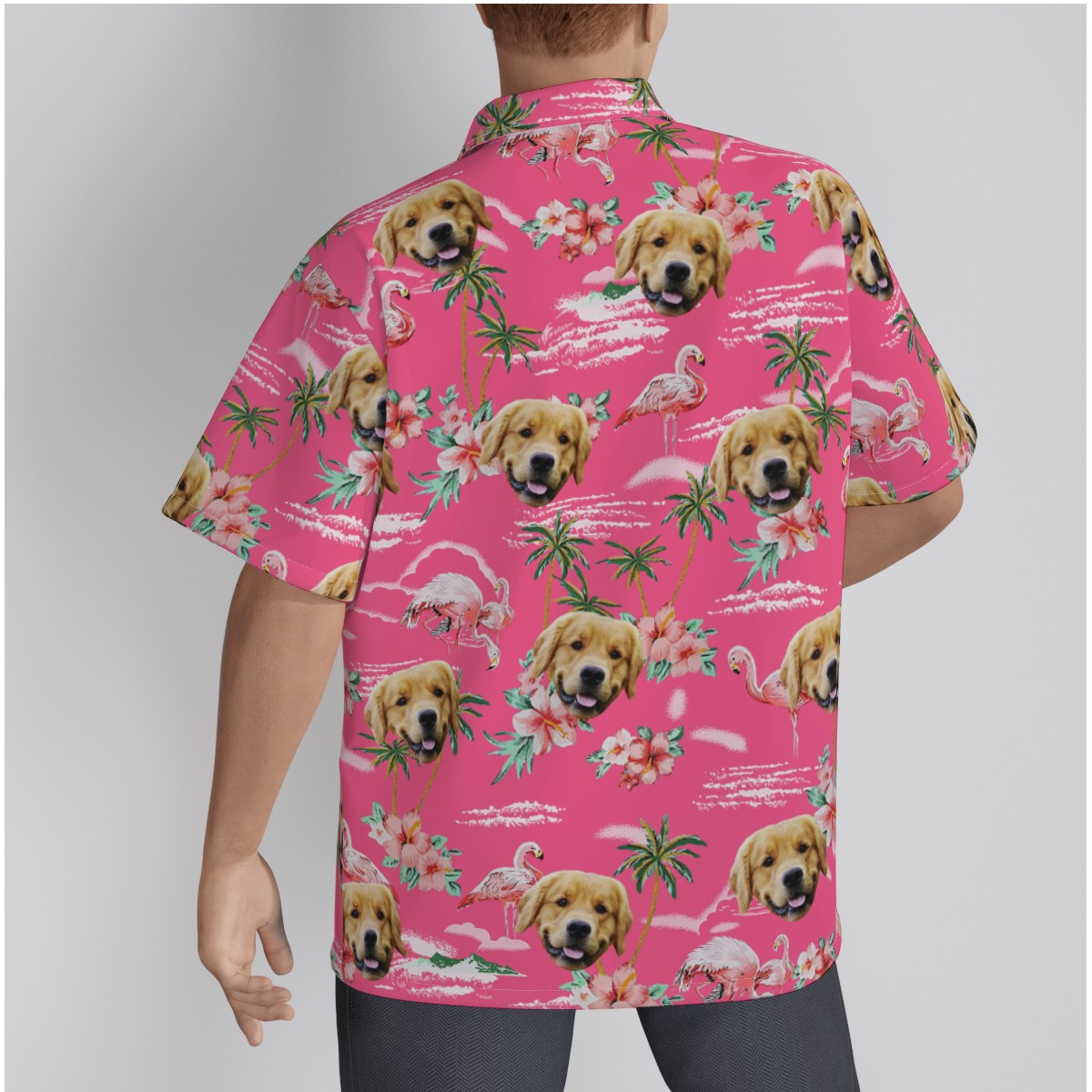 Pink Beach Hawaiian Shirt With Dog Face