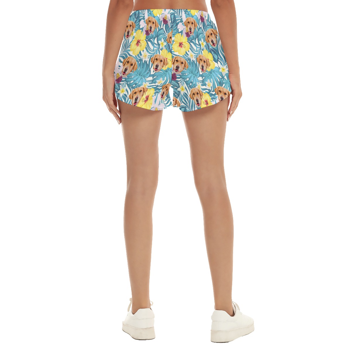 Women's Hawaiian Beach Shorts Custom Dog's Face