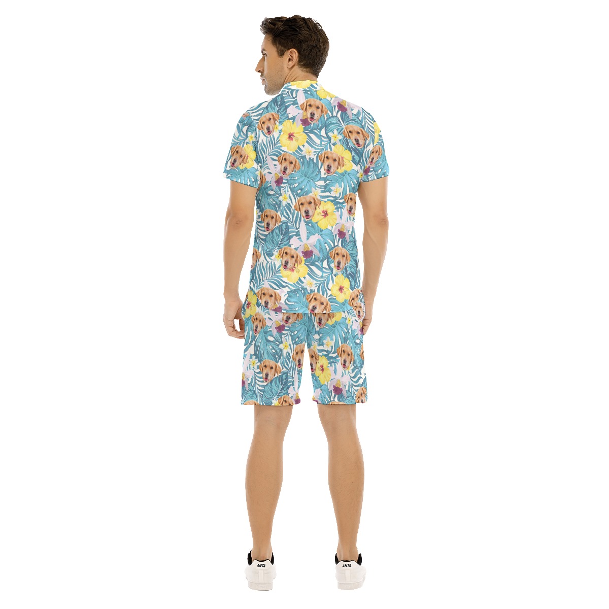 Men's Set Hawaiian Shirt With Dog Face