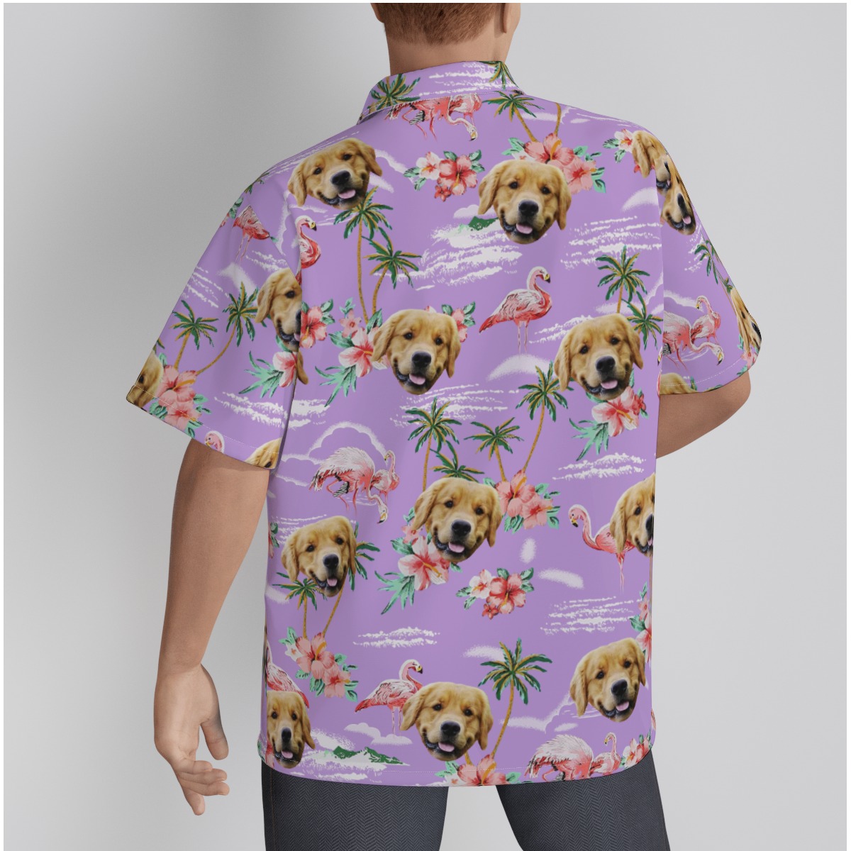 Purple Beach Hawaiian Shirt With Custom Dog