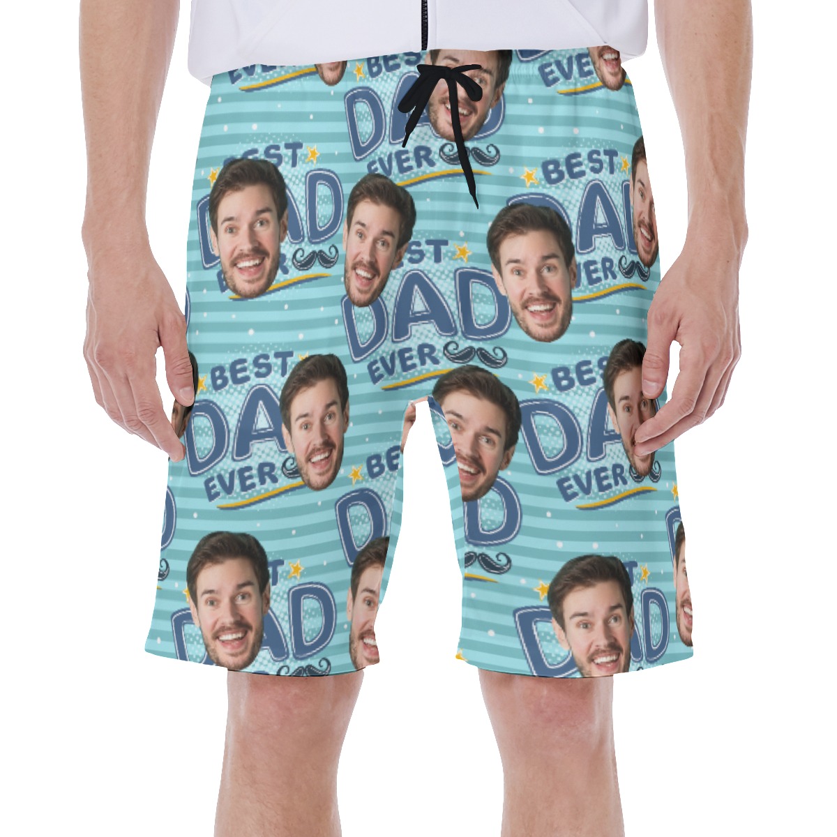 Best Dad Ever Custom Face Men's Hawaiian Swim Trunks - variant image 1