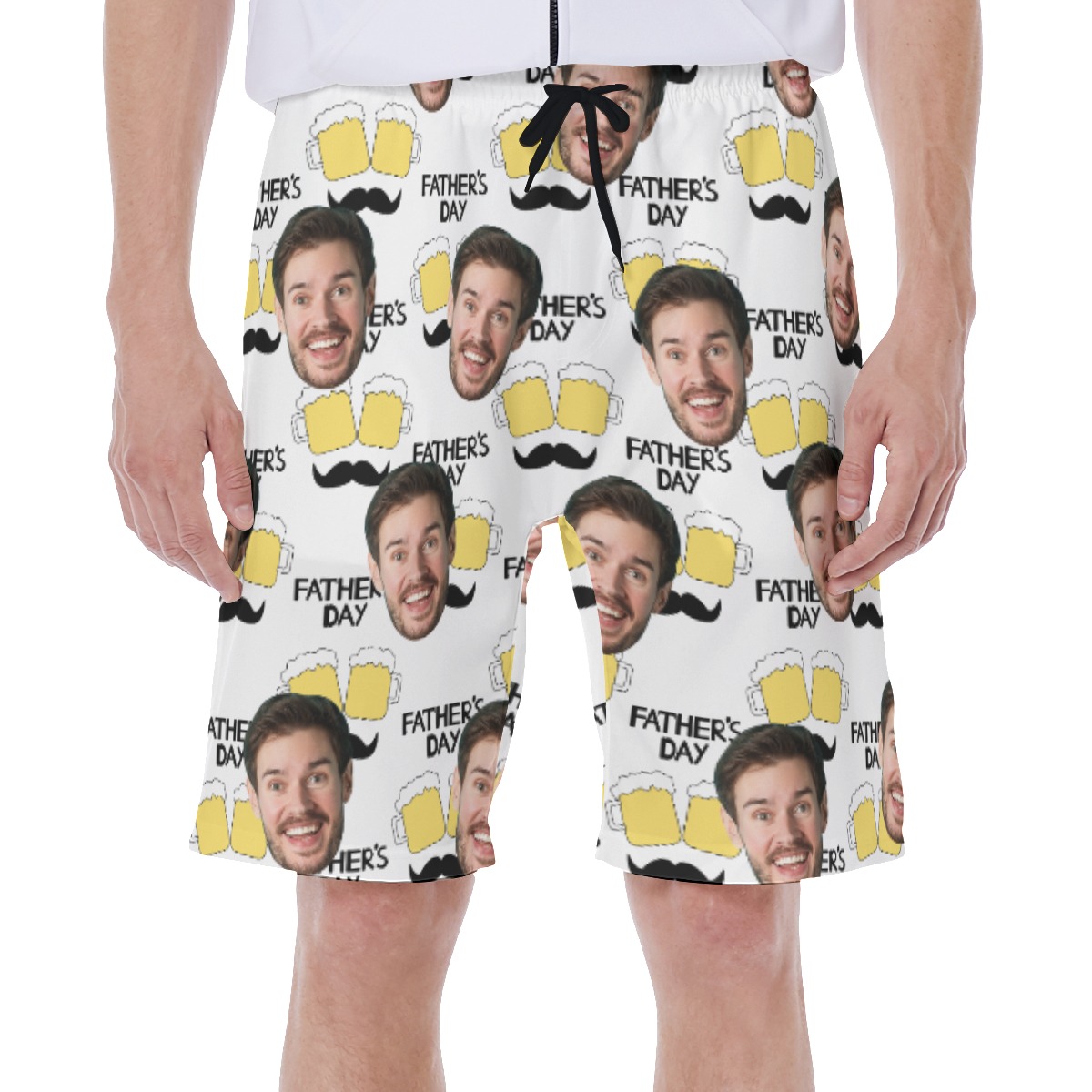 Funny Custom Beer Hawaiian Swimwear With Face For Father's Day - variant image 1
